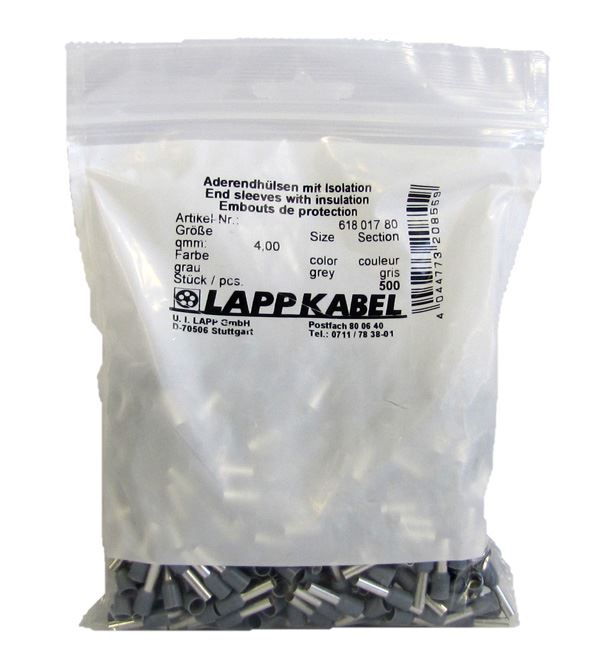 Lapp Ferrules Single 4mm2 x 10mm GY (500 Pack)