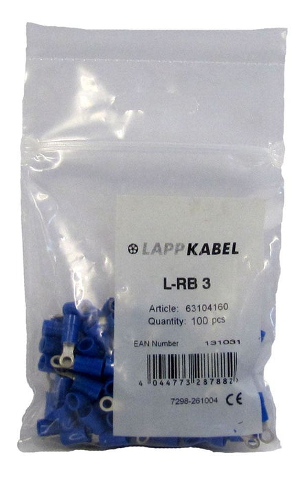 Lapp Ring Cable lugs Insulated L-RB Blue M4 (100 Pack)