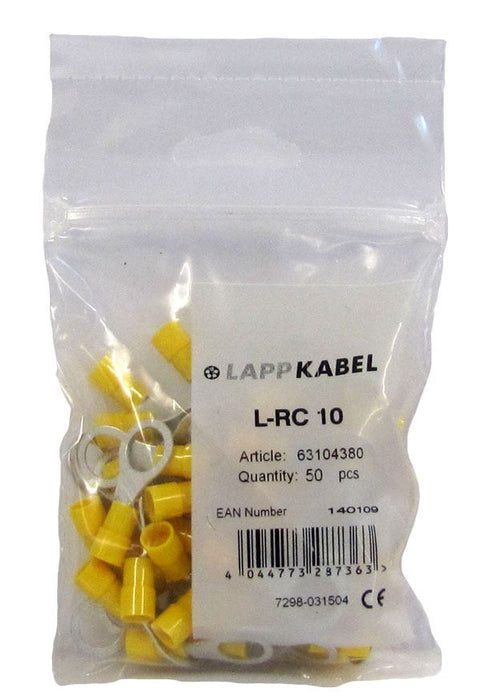 Lapp Ring Cable Lugs Insulated L-RC Yellow M10 (100 Pack)