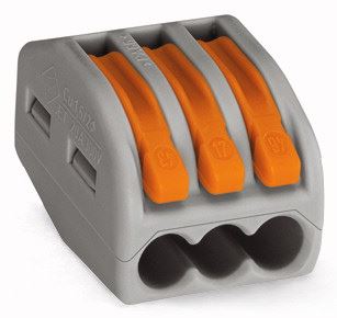 EngComp Wago WAGO 222 Connector - 3 Way 4mm2 - Grey