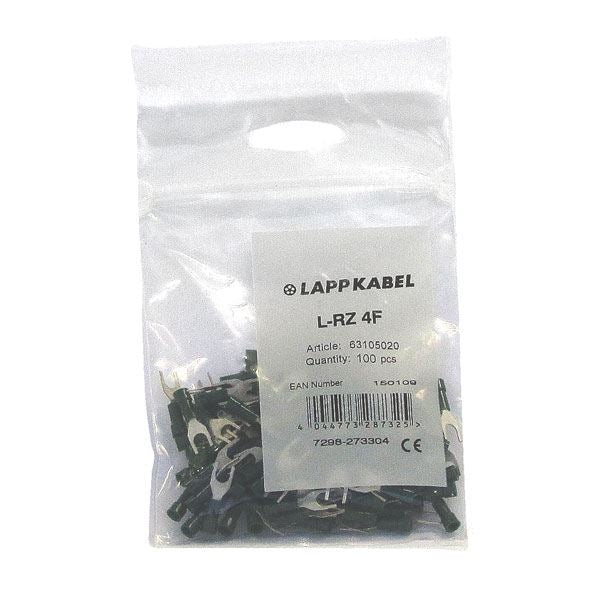 Lapp Fork Cable Lugs Insulated L-RZ Green M4 (100 Pack)