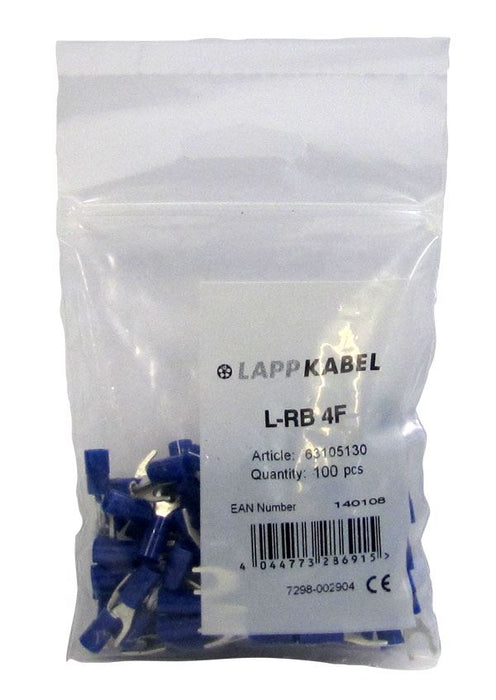 Lapp Fork Cable Lugs Insulated L-RB Blue M6 (100 Pack)