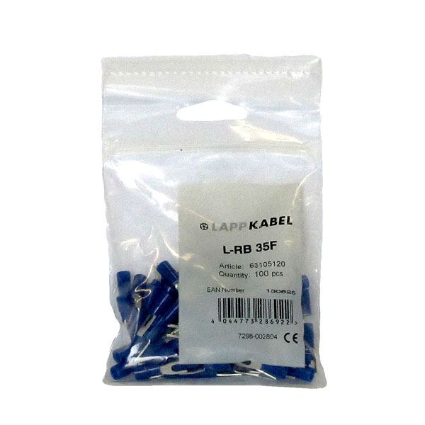 Lapp Fork Cable Lugs Insulated L-RB Blue M3.5 (100 Pack)
