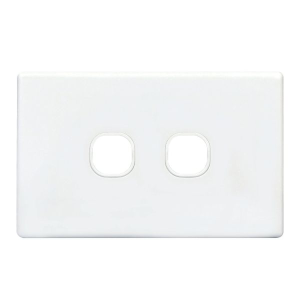 Tradesave Slim Switch Plate Only 2 Gang Accepts All