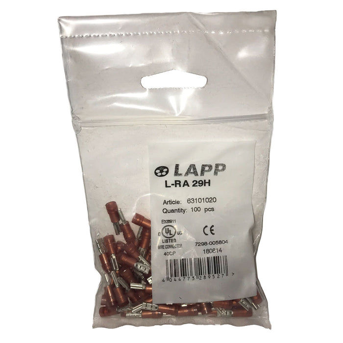 Lapp BLADE RECEPTACLE 2.8 x 0.5 L-RA 29 Red (100 Pack)