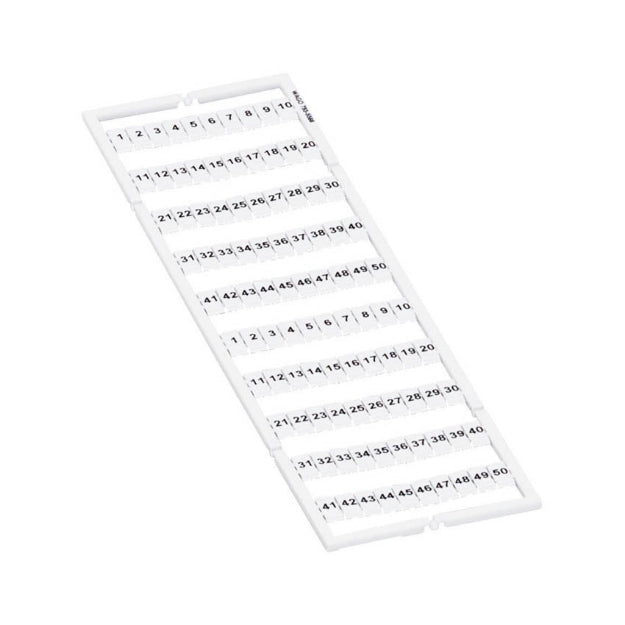 EngComp Wago Horizontal Marking - 2.5mm - 1 .. 50 (Card of 10 x 10 Rows)
