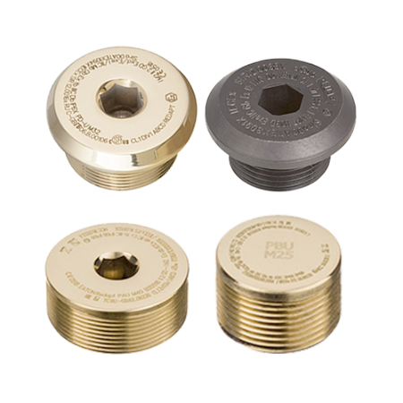 Redapt Stop plug brass exd 20mm dome