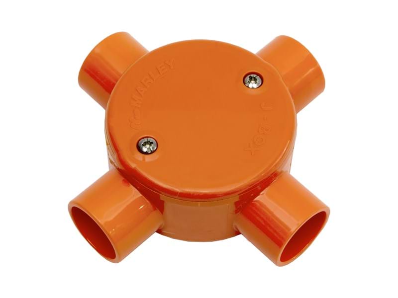 Marley Junct/box 20mm 4 way orange 24.20O