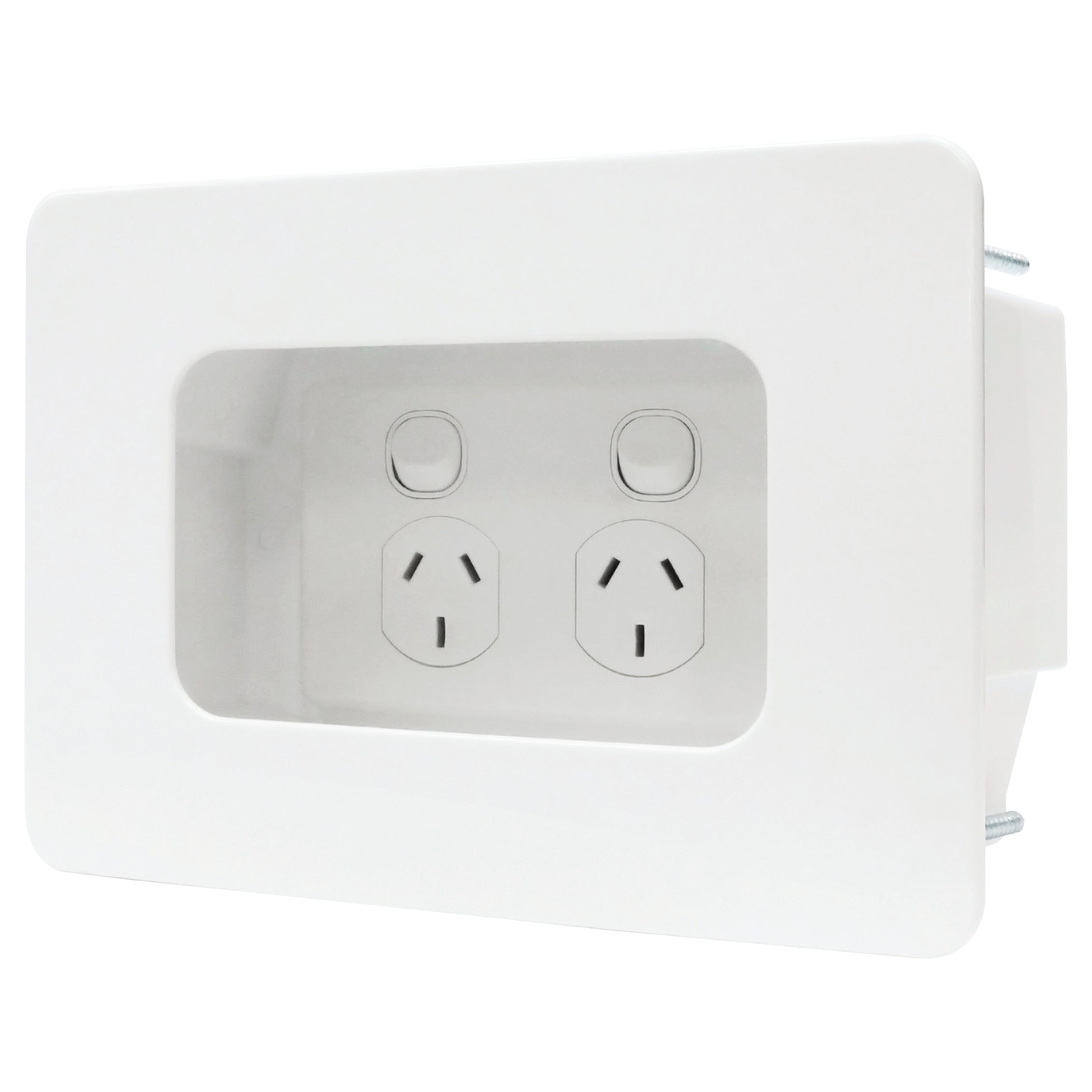 Matchmaster WHITE RECESSED POWER POINT MOUNTING BOX WITH MECH & BRUSH ...