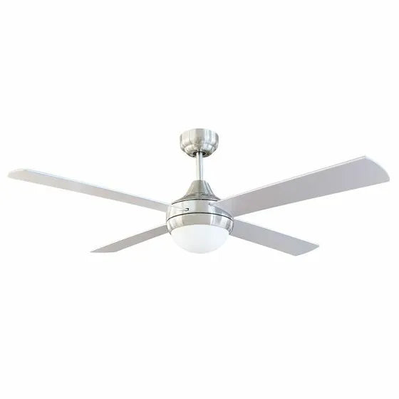 BRILLIANT TEMPO-II 48' CEILING FAN W/2xE27 LIGHT-BRUSHED CHROME WITH S