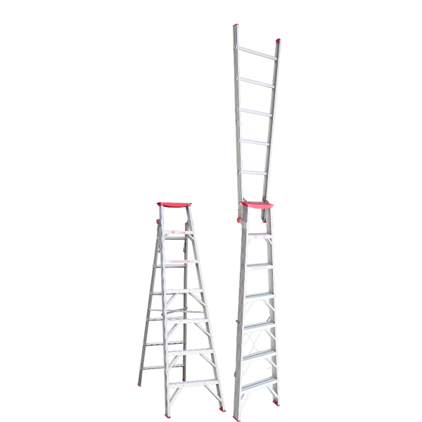 Indalex 2.1M-3.8M Industrial Alum 150KG Tradesman Dual Purpose Ladder