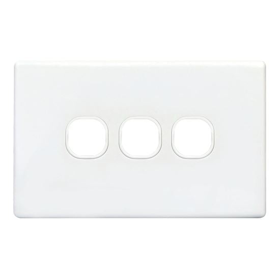 Tradesave Slim Switch Plate Only 3 Gang Accepts All
