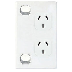 Tradesave Double 10A Vertical Power Point Removable Cover
