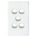 Tradesave Slim 16A 2-Way Vertical 5 Gang Switch Moulded In Flame