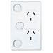 Tradesave Socket 10A Double Vertical & Extra 16A Switch White