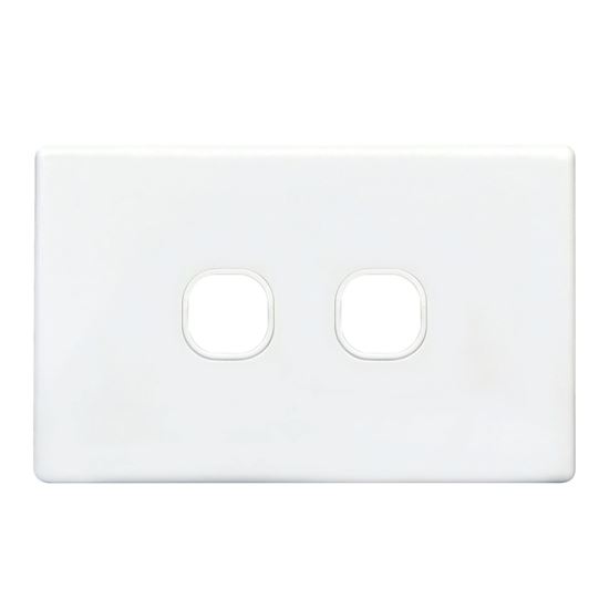 Tradesave Slim Switch Plate Only 2 Gang Accepts All