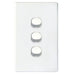 Tradesave Slim 16A 2-Way Vertical 3 Gang Switch Moulded In Flame