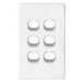 Tradesave Slim 16A 2-Way Vertical 6 Gang Switch Moulded In Flame