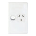 Tradesave Single 10A Vertical Power Point Removable Cover Moulded in Flame Resistant Polycarbonate