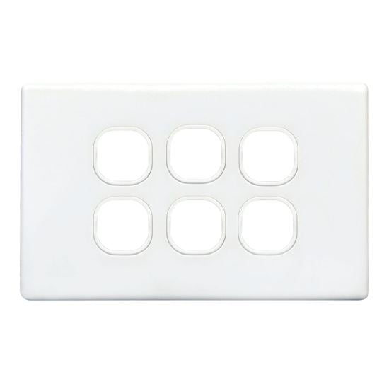 Tradesave Slim Switch Plate Only 6 Gang Accepts All