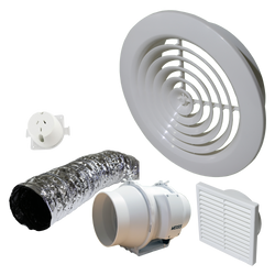 Weiss  Apollo Mixed Flow 150mm Inline Ducted Extractor - Circular Fascia