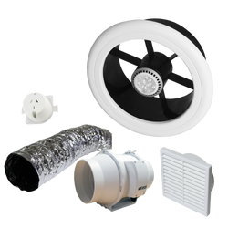 Weiss  Apollo Mixed Flow 150mm Inline Ducted Extractor - with LED light