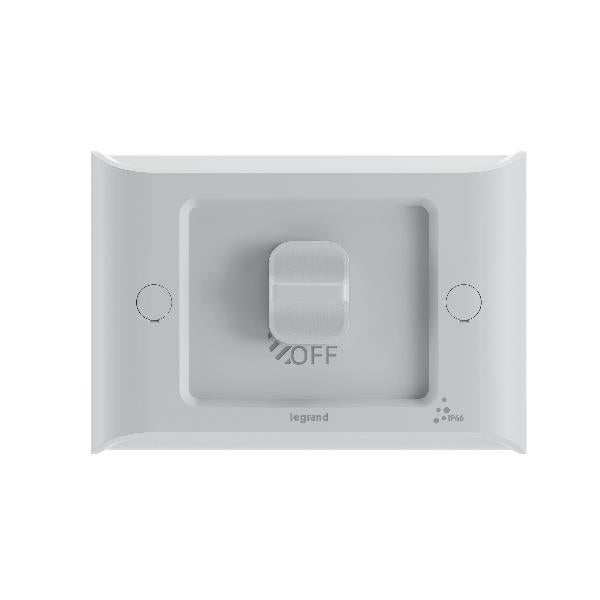 Legrand HPM AQUA LIFE 1 GANG SWITCH 16A IP66 FLUSH MOUNT LIMESTONE GREY
