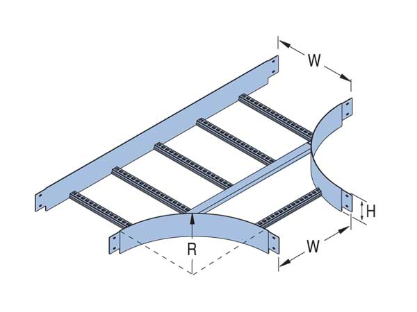 Unistrut 2084598 NEMA 16 Aluminium Cable Ladder 90deg Horizontal Tee AL16-HT-600