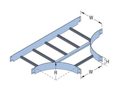 Unistrut 2079285 NEMA 16 Aluminium Cable Ladder 90deg Horizontal Tee AL16-HT-750
