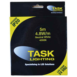 Task STRIP PACK 5M 4.8W/M 24VDC NEUT WHITE