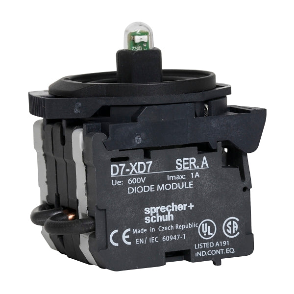 LAMP MODULE LED 240VAC PUSH TO TEST GREEN