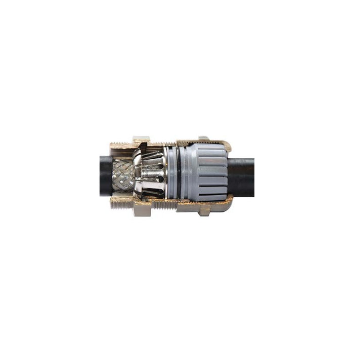 Gland 50mm Screen EMC Metal Feed Through No Locknut IP69