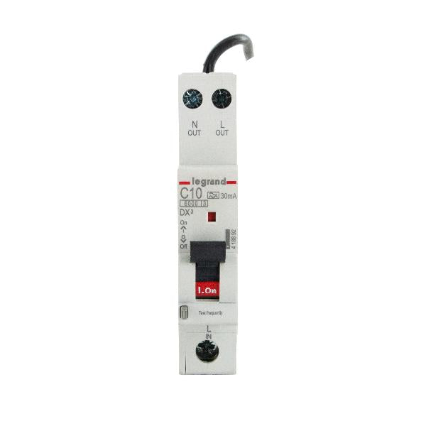 RCBO 1 MODULE COMBO 1P+N 10AMP 6KA 30MA C CURVE W/NEUTR TAIL