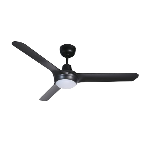 Sweep Fan 1250mm 3 Blade & LED Black Spyda