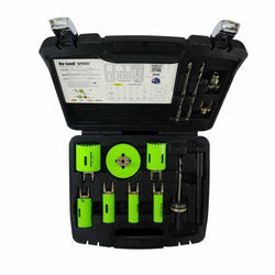 Electricians 21 piece SPEED with SPEEDâ„¢ Core Arbor, 7 x DEEP CUT COBALT Hole saws 20, 22, 25, 32, 40, 51, 73 + 2 pilots, 2up Bosses.