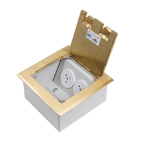 Vynco S/G Floor Box Shallow Brass 2P