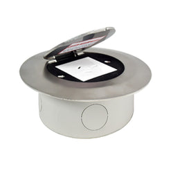Vynco S/G Floor Box Round Stainless Steel 1P Lid/Frame Only