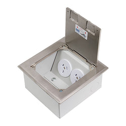 Vynco S/G Floor Box Shallow Stainless Steel 2P