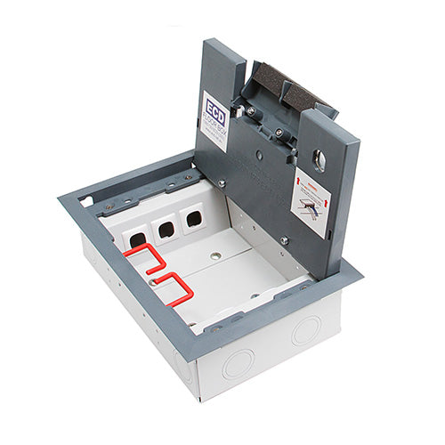 Floor Boxes Rectangular Vynco S/G Floor Box Rectangle Shallow Polyamide 2P 3D — Scott Electrical