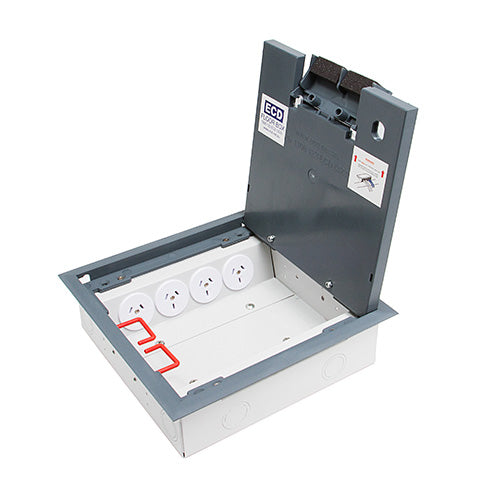 Vynco S/G Floor Box Square Shallow Polyamide 4P 6D — Scott Electrical
