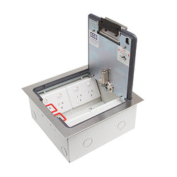 Vynco S/G Floor Box Square Flush REB Stainless Steel 4P 4D