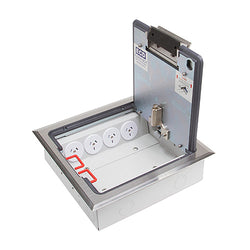 Vynco S/G Floor Box Square REB Shallow Stainless Steel 4P 6D