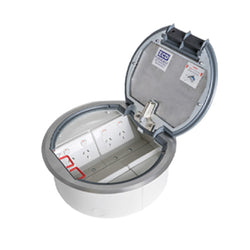 Vynco S/G Floor Box Round Surface Stainless Steel 4P 4D