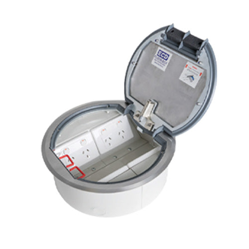 Vynco S/G Floor Box Round Surface Stainless Steel 4P 4D