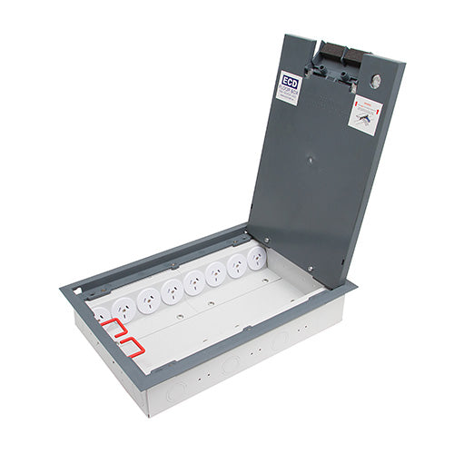 Floor Boxes Rectangular Vynco S/G Floor Box Rectangle Shallow Polyamide 8P 6D — Scott Electrical