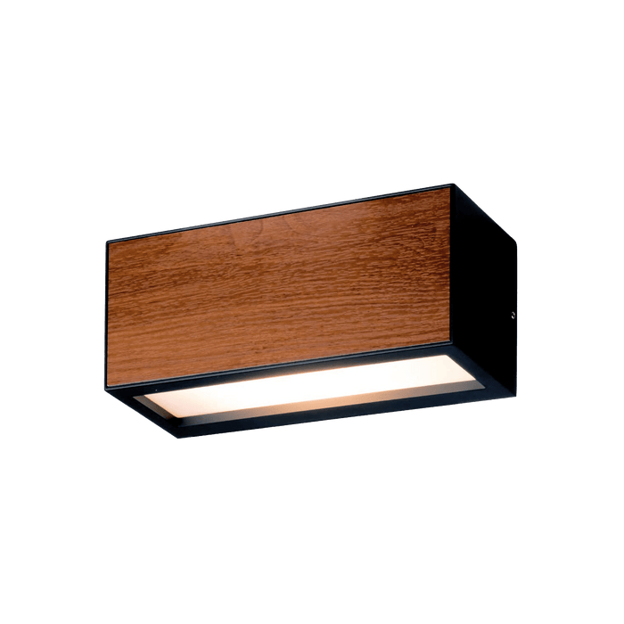 NSG Glight Led Wall Light 15W IP54 3000K Non Dim Black+Wood
