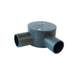 Maser Evcco Conduit Junction Box 2way 25mm ANG LSZH-FR/HFT Black