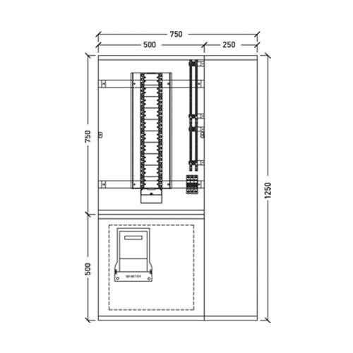 Vynco CPO 1250X750 60Way Meter MCB Switchboard