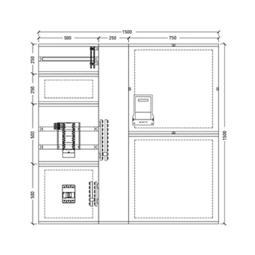 Vynco CPO 1500X1500 24Way Landlord Meter MCCB Switchboard