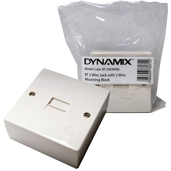 CDY DYNAMIX BT 2 Wire Jack Telepermited with Mounting Block